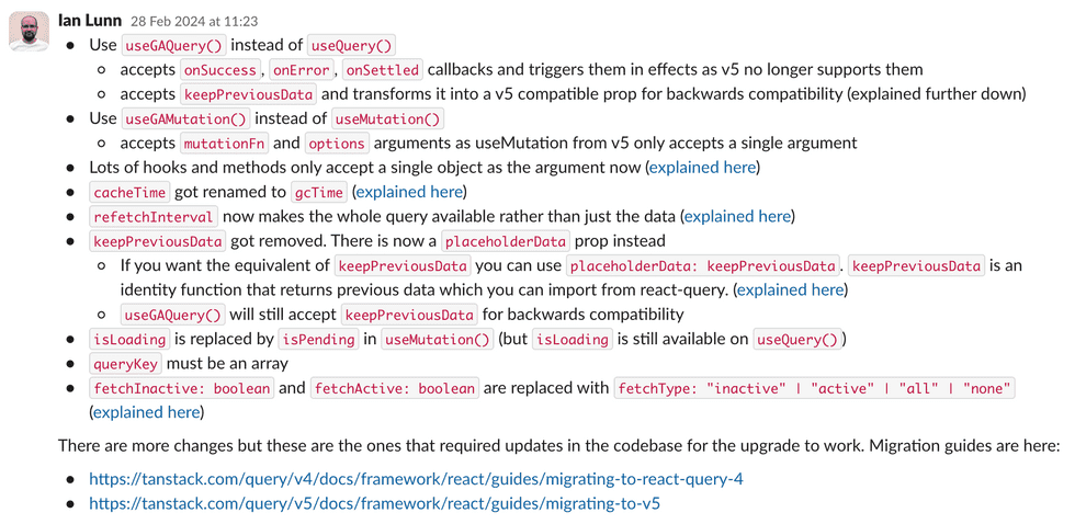 tanstack-query upgrade notes